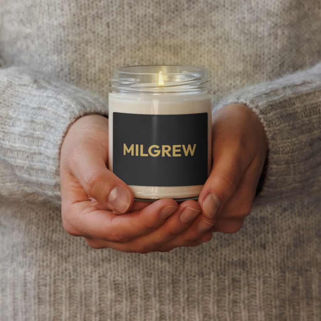 milgrew signature scented soy candle black
